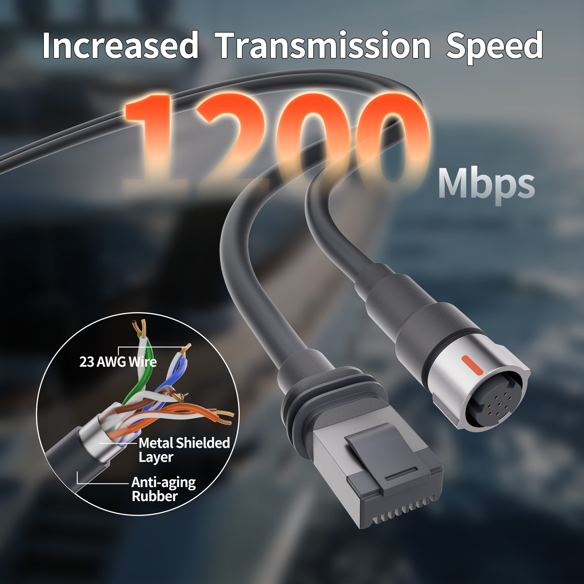 Starlink Performance Gen 3 Cable Connecting High-Performance Dish to Rack-Mount Advanced Power Supply for Stable High-Power Data Transfer.